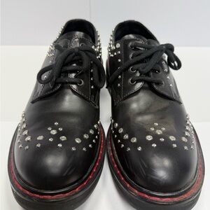 Alexander McQueen Black and Silver Studded Oxfords